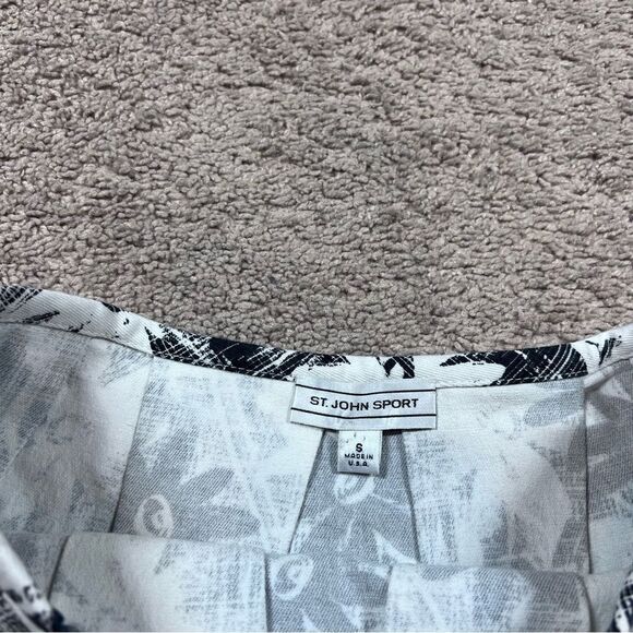 St. John Sport Black and White Floral Skirt Women’s Size S - Picture 3 of 7